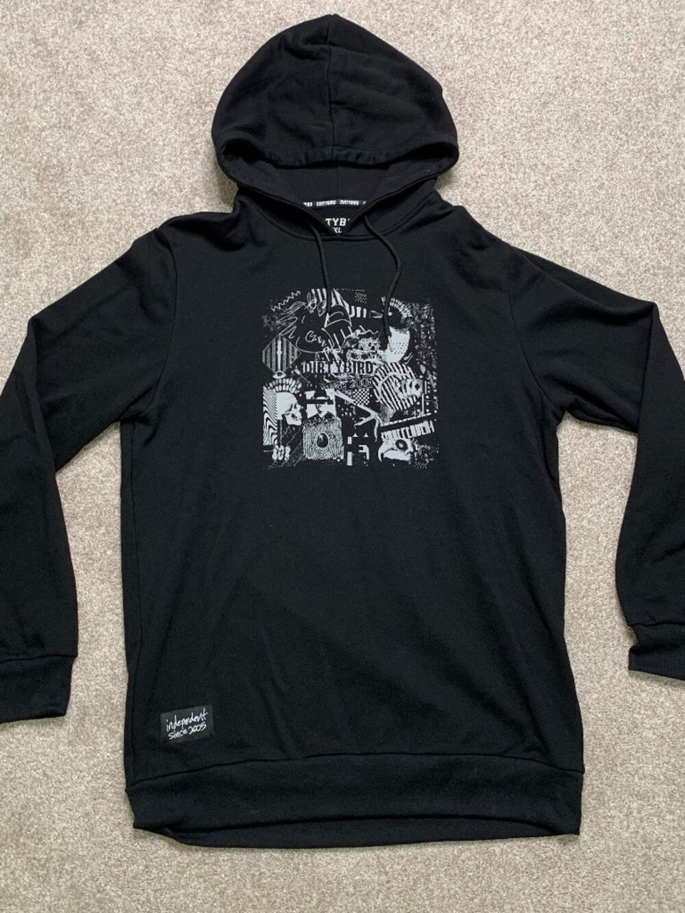 Dirty Bird Black 2XL Hoodie -Graphic Front- Independent 2005